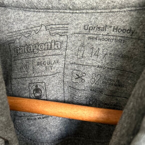 Patagonia Uprisal Logo Hoody Heather Gray Sustainable Hoodie Mens Size Medium - Picture 5 of 9